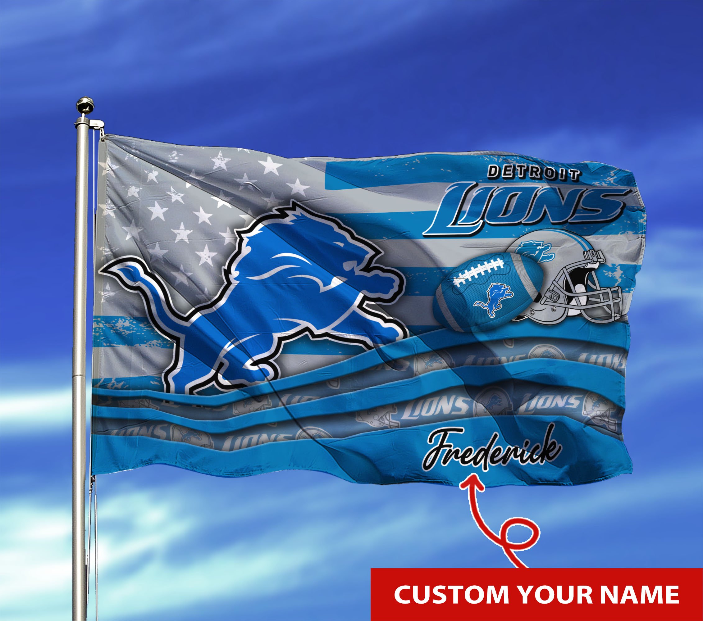 Detroit Lions Custom Flag3x5ft For This Season TU26897